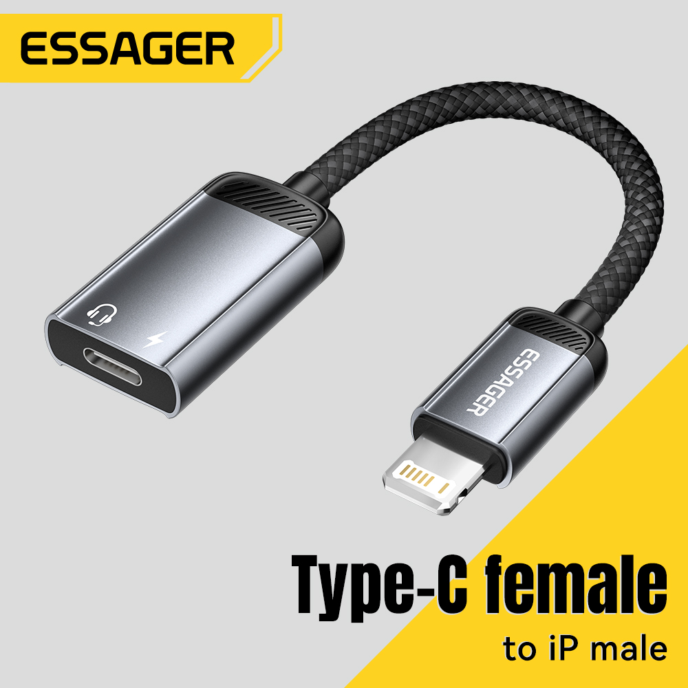 Аудиокадаптер Essager Type-C,  – обзор и цена Wired Earphone Lightning