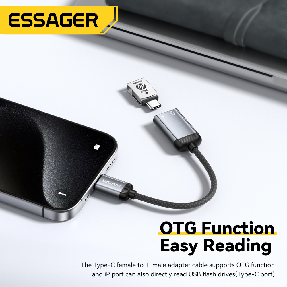 Аудиокадаптер Essager Type-C,  – обзор и цена Wired Earphone Lightning