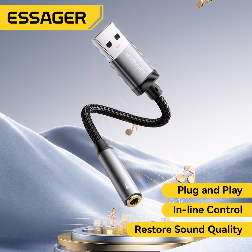 Кабель Essager USB – 3,5 мм дл – обзор и цена Wired Earphone Lightning